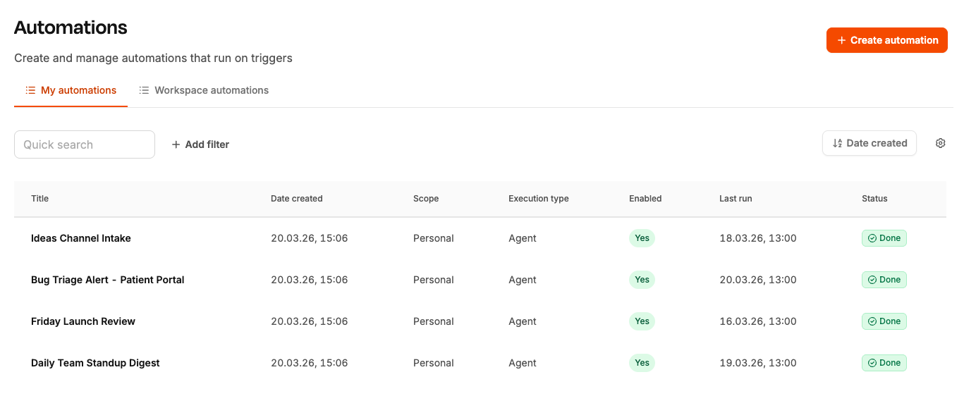 Leadtime interface
