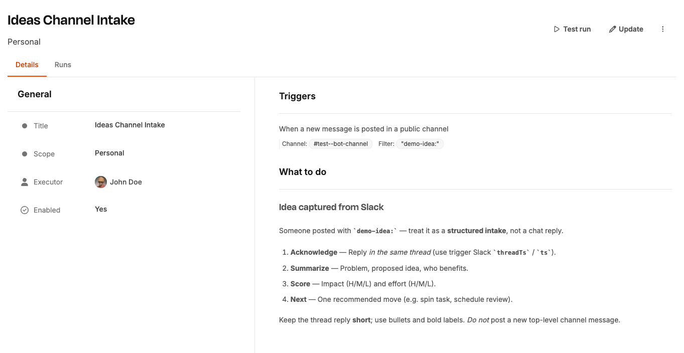 Leadtime interface