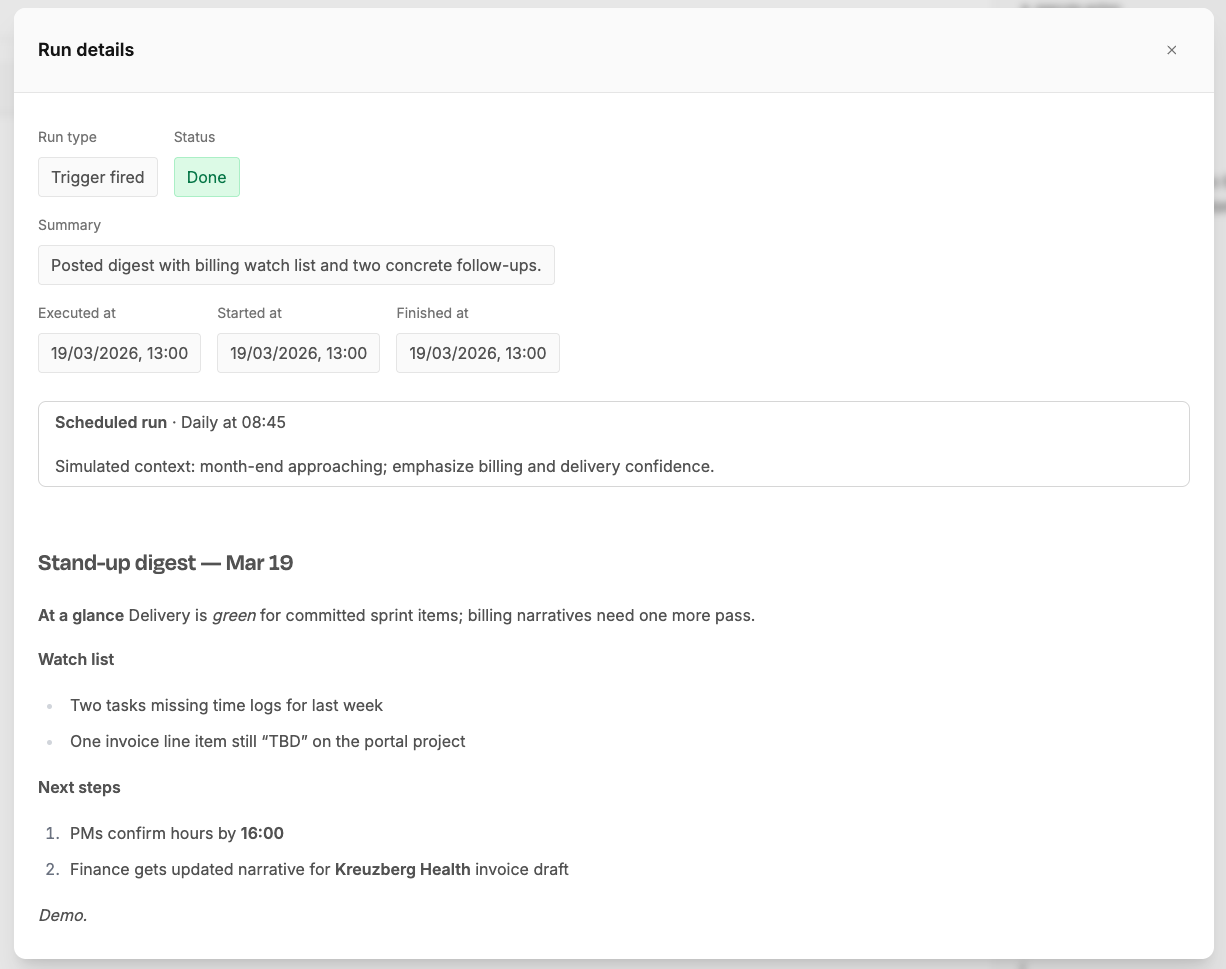 Leadtime interface