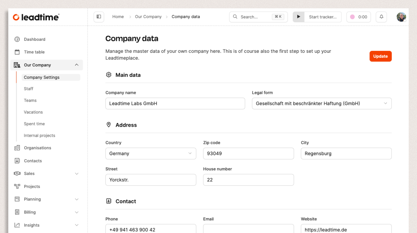 Company Data – Overview