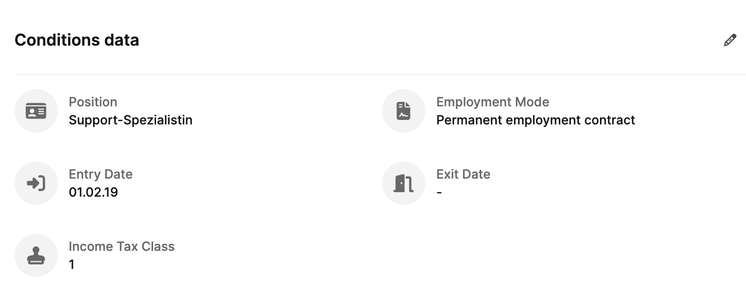 Employee Basic Information – Terms of employment
