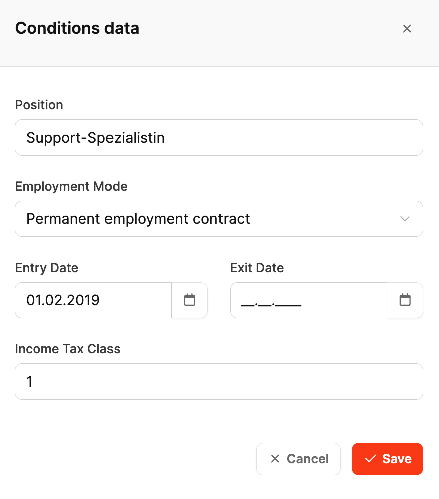 Employee Basic Information – Employment fields