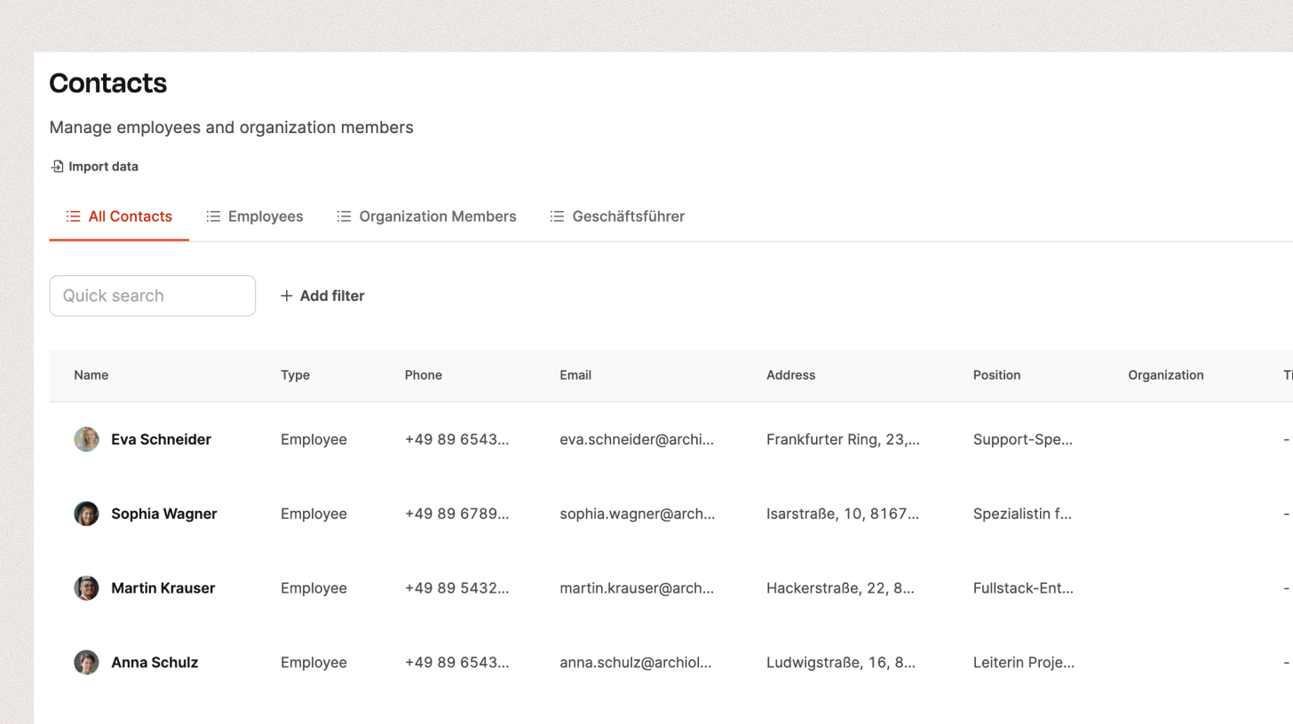 Leadtime interface