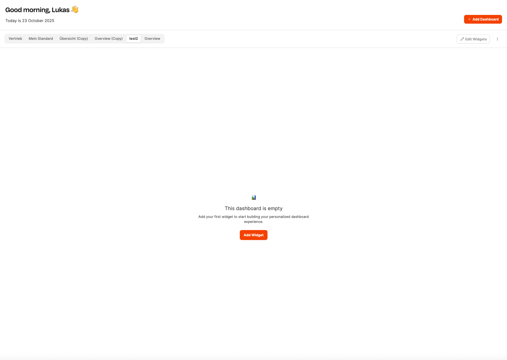 Dashboards – Create a dashboard