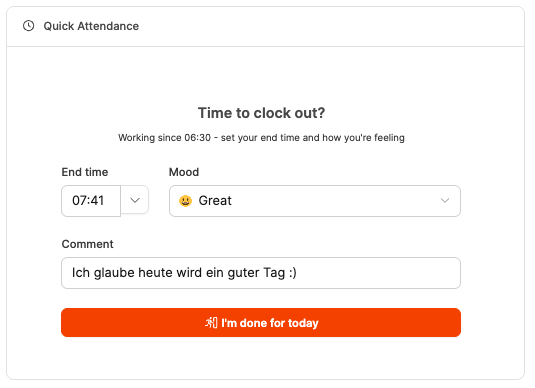 Dashboards – Attendance Widget