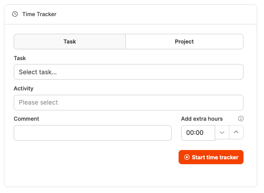 Dashboards – Time Tracker Widget