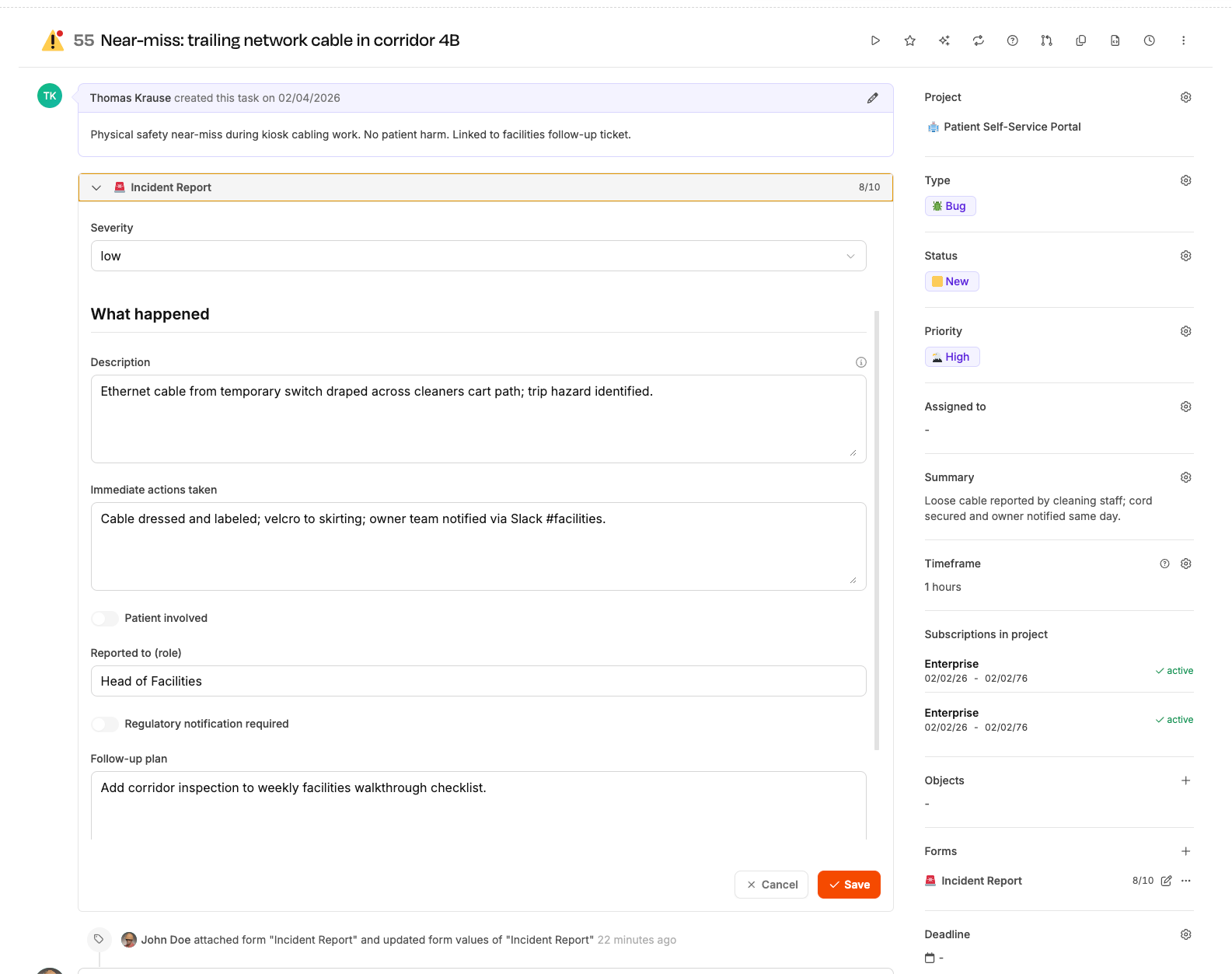 Leadtime interface