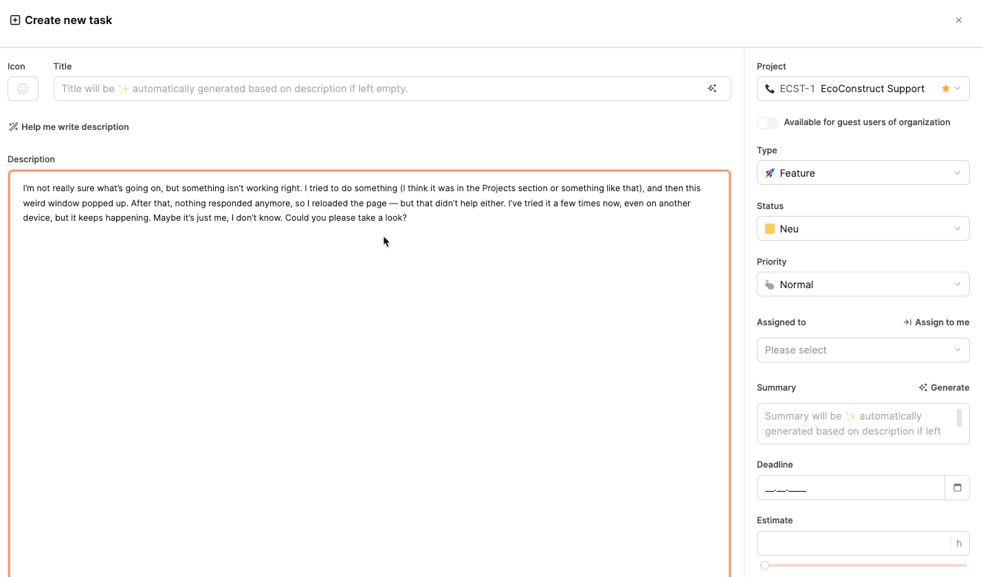 Improve existing text with AI