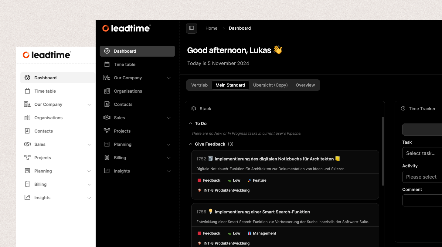 Leadtime in Light Mode and Dark Mode