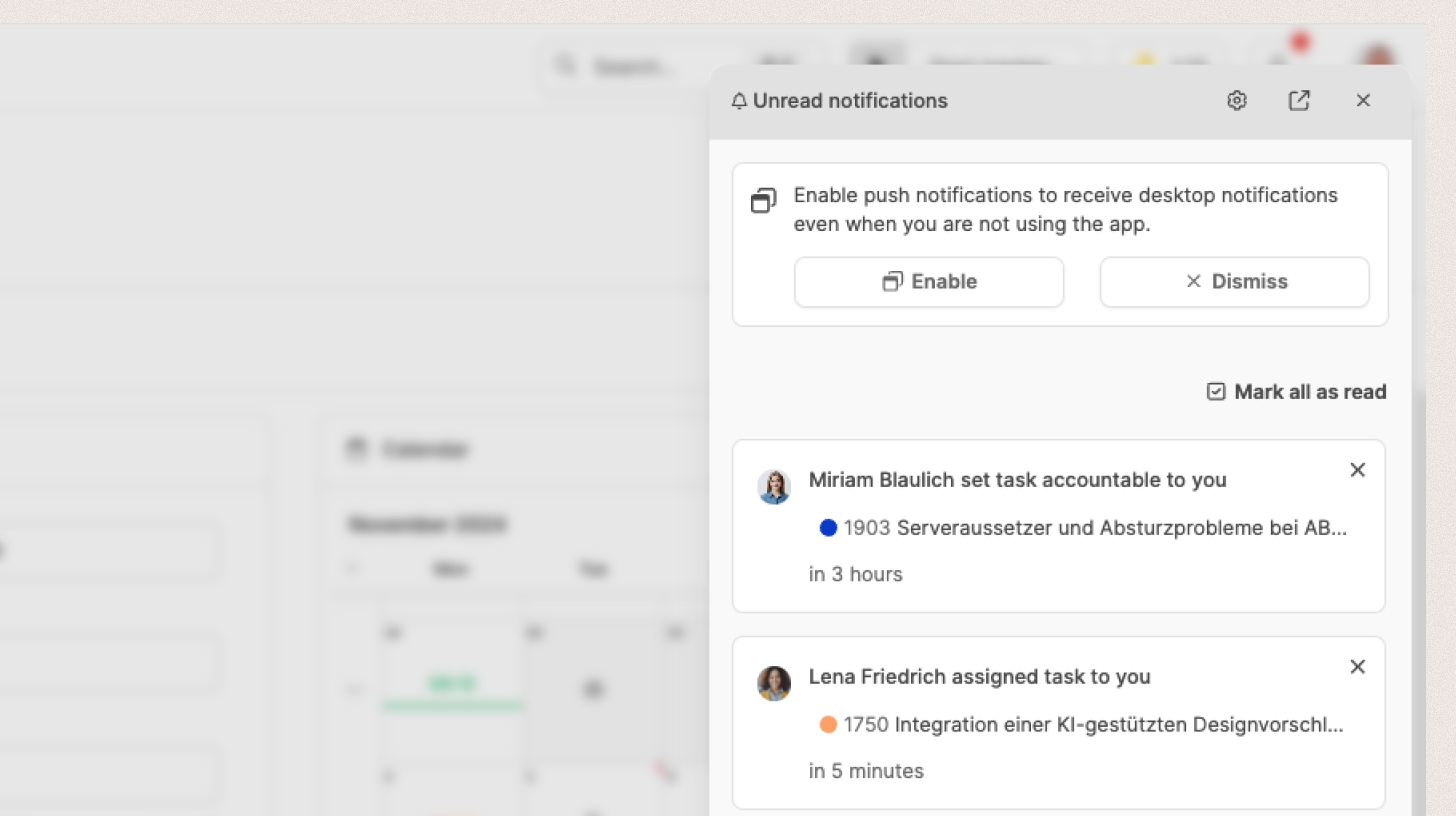 Open notification panel