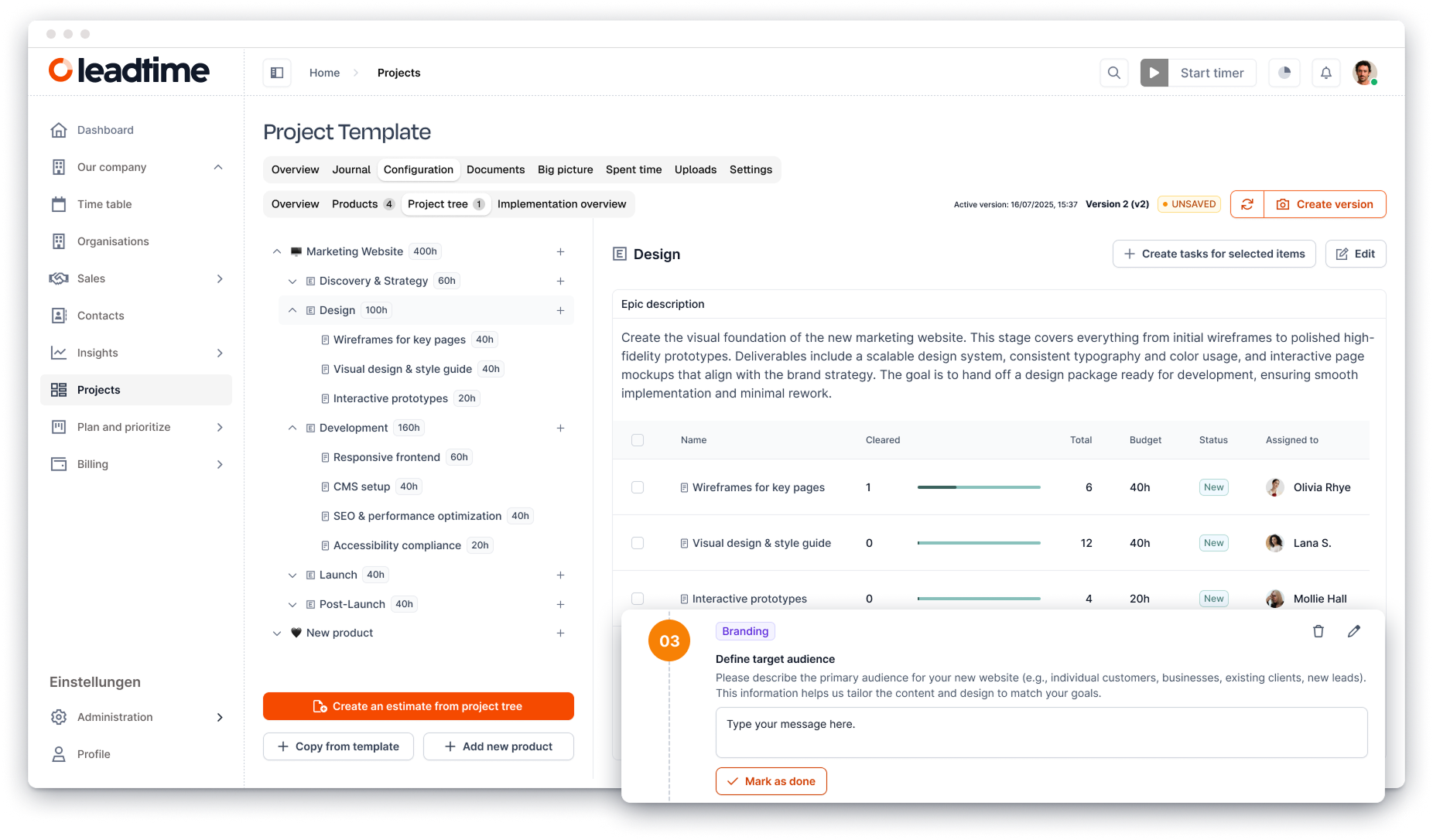 A continuous workflow in Leadtime
