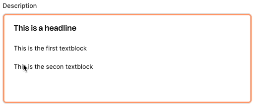 Block menu in the Text Editor