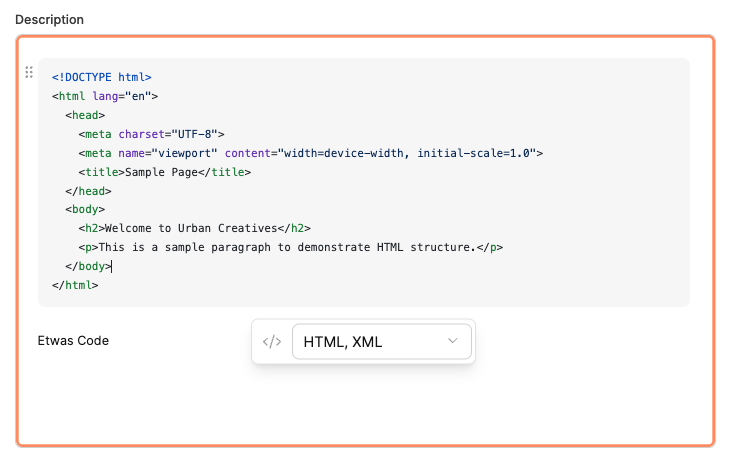 Code block with syntax highlighting