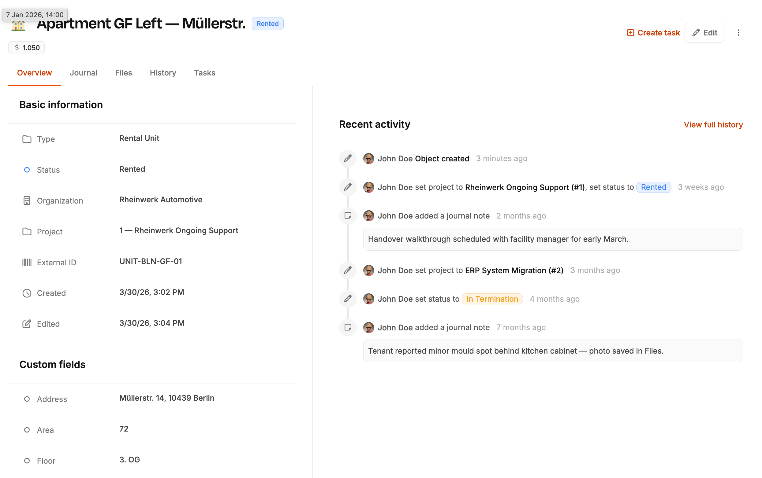 Leadtime interface