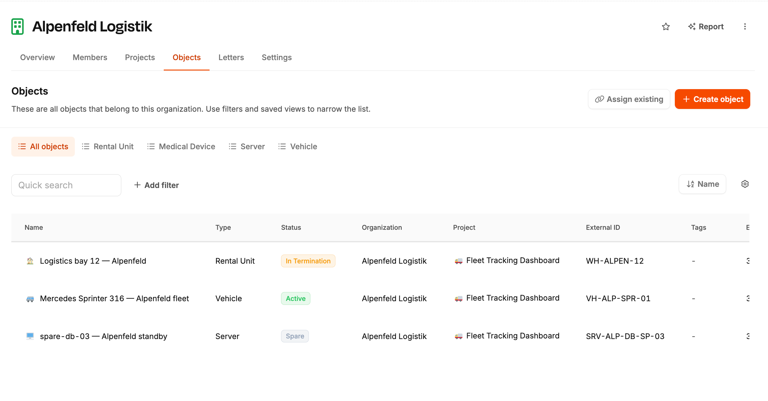 Leadtime interface