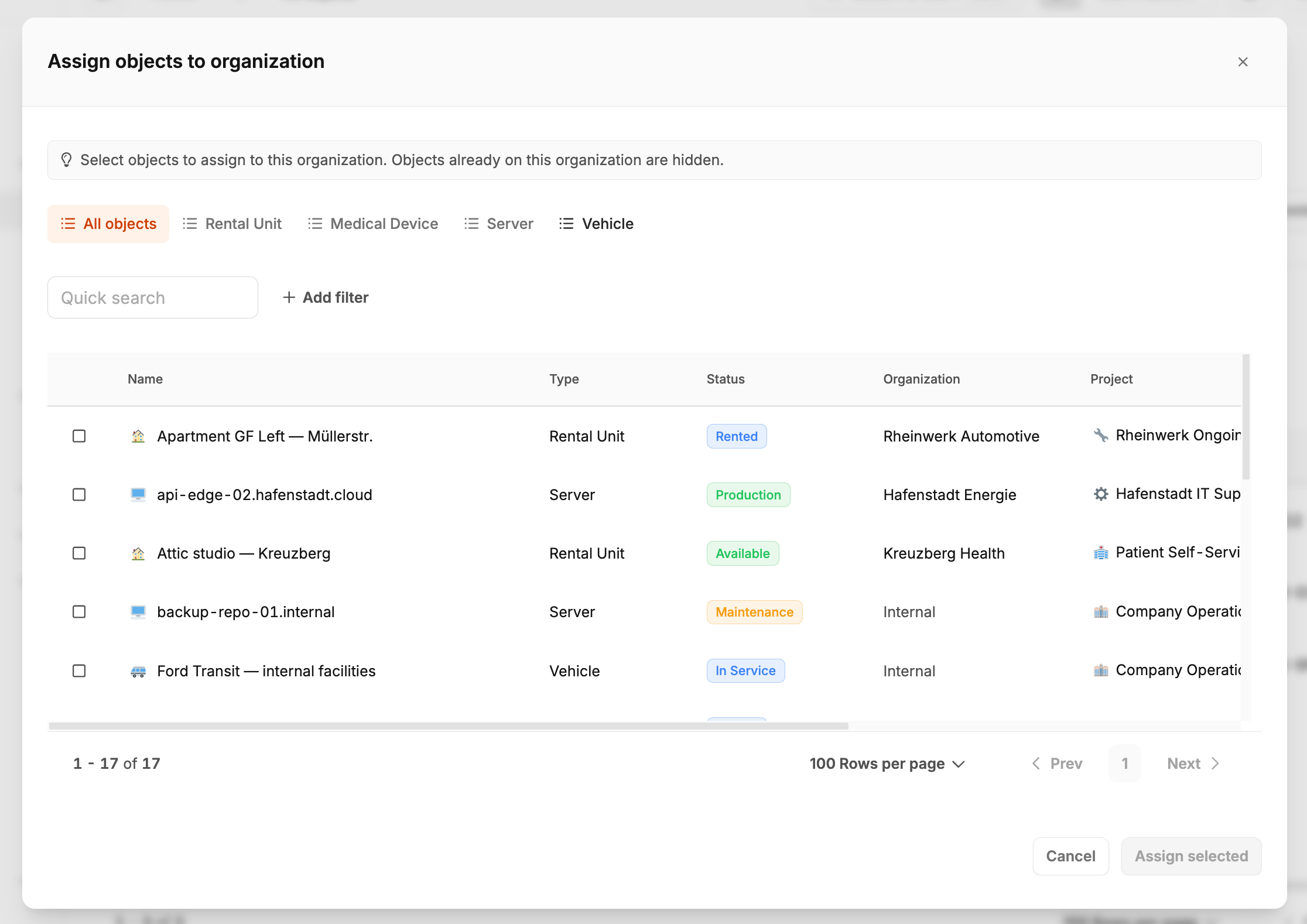 Leadtime interface