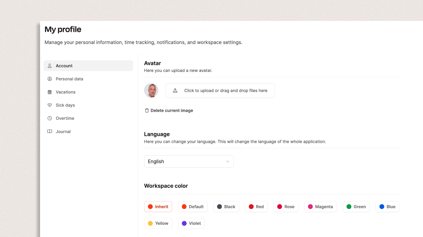 Profile – Account – Overview