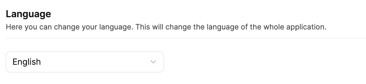 Profile – Account – Language