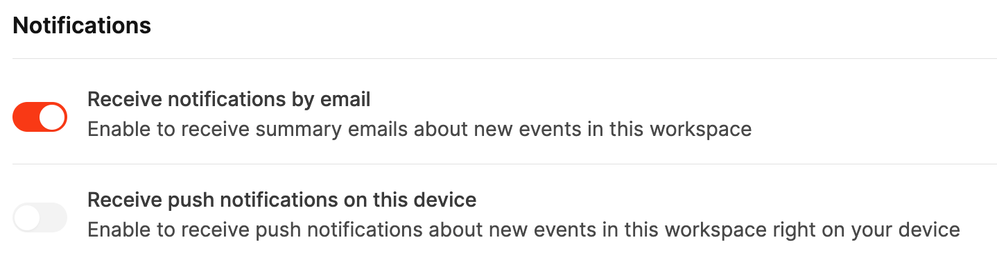Profile – Account – Notifications