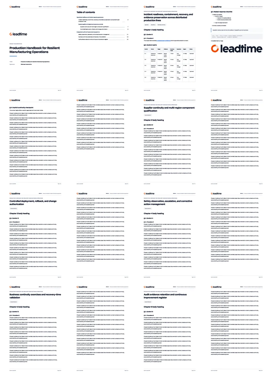 A complete branded project documentation PDF export