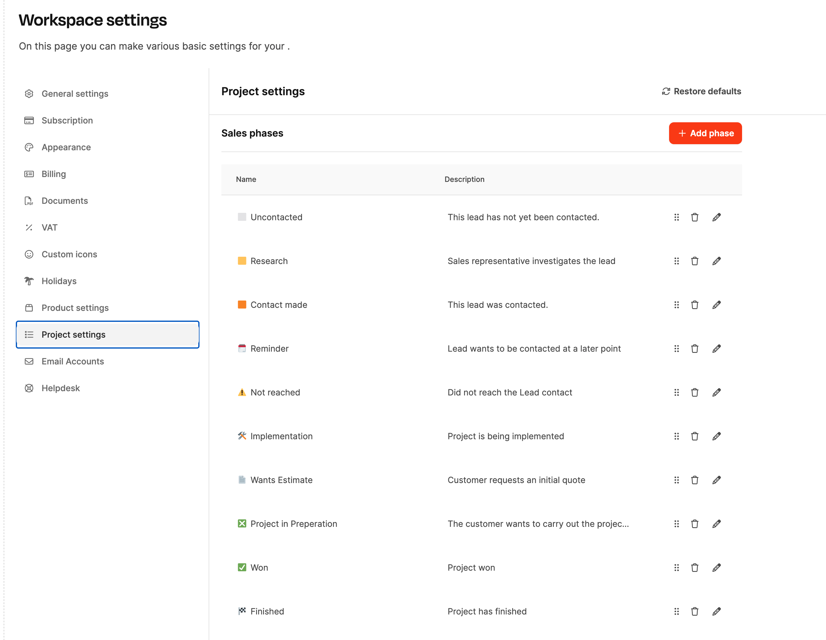 Leadtime interface