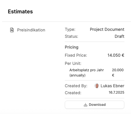 Leadtime interface