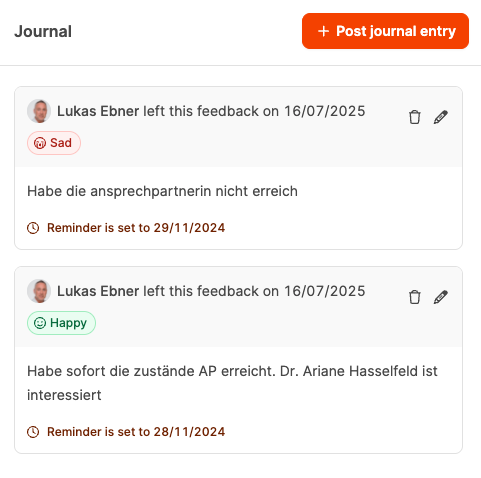 Leadtime interface