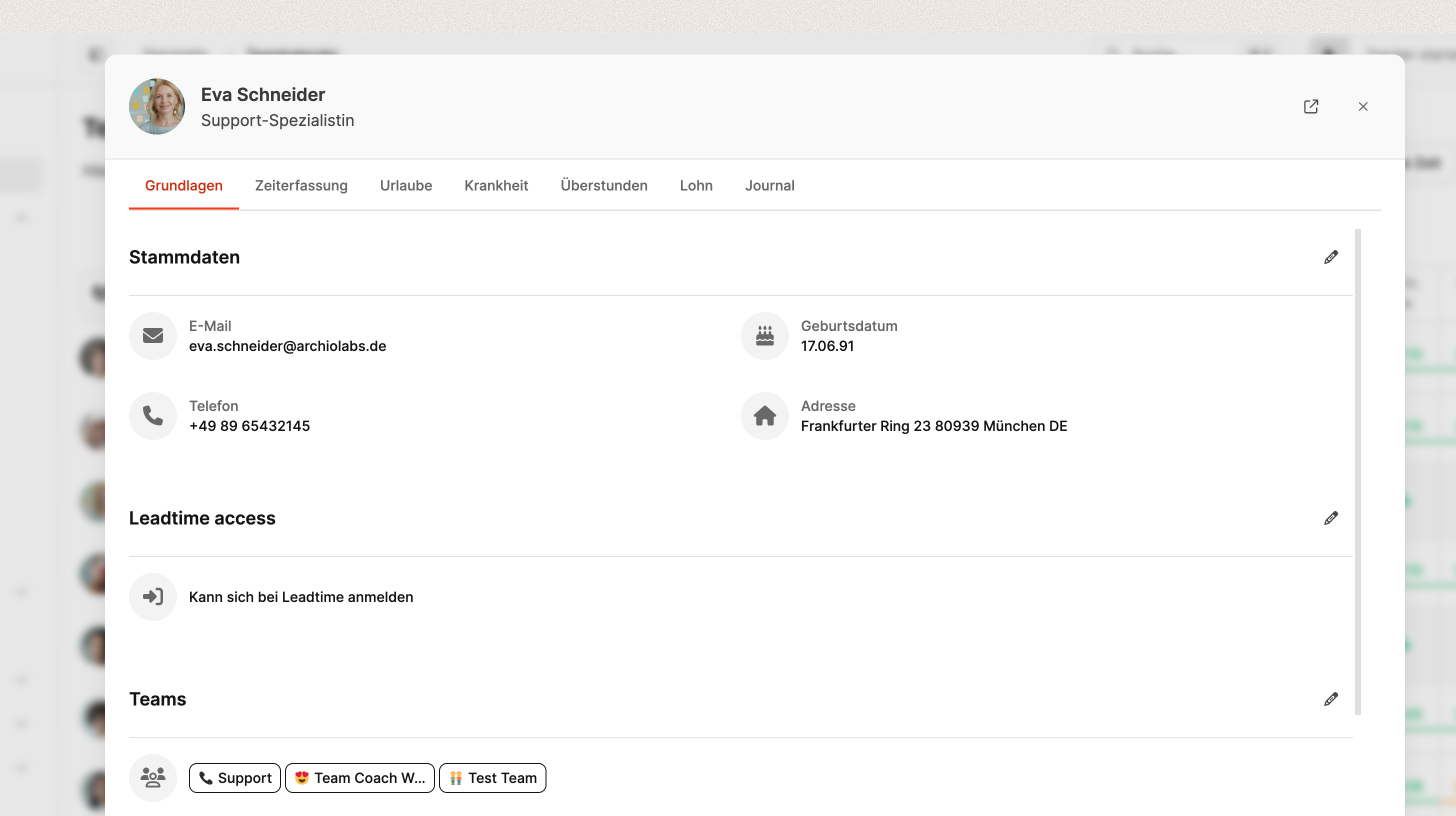 Team Calendar – Interaction